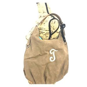 “T” Brown Hobo Bag